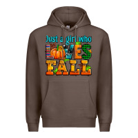 Coffee just a girl who loves fall Premium Hoodie - AdoDesignShop