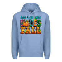 Colony Blue just a girl who loves fall Premium Hoodie - AdoDesignShop