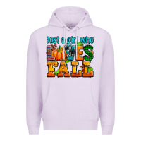 Lilac just a girl who loves fall Premium Hoodie - AdoDesignShop