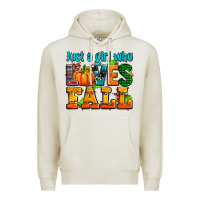Oatmeal Heather just a girl who loves fall Premium Hoodie - AdoDesignShop