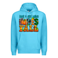 Ocean Blue just a girl who loves fall Premium Hoodie - AdoDesignShop
