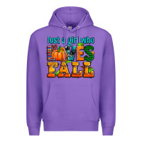 Purple just a girl who loves fall Premium Hoodie - AdoDesignShop