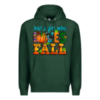 Sports Green just a girl who loves fall Premium Hoodie - AdoDesignShop