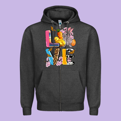 Love Easter Zipper Hoodie Designed By Adodesignshop