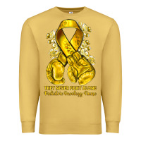 Antique Gold they never fight alone yellow ribbon with boxing g Premium Sweatshirt - NancyCooperArtShop
