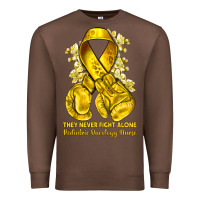 Chestnut they never fight alone yellow ribbon with boxing g Premium Sweatshirt - NancyCooperArtShop