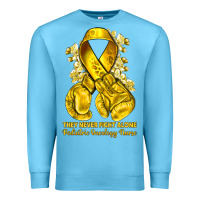 Ocean Blue they never fight alone yellow ribbon with boxing g Premium Sweatshirt - NancyCooperArtShop