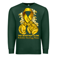 Sports Green they never fight alone yellow ribbon with boxing g Premium Sweatshirt - NancyCooperArtShop