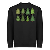 Black checkered trees Heavyweight Sweatshirt - MaliasSmallBusiness