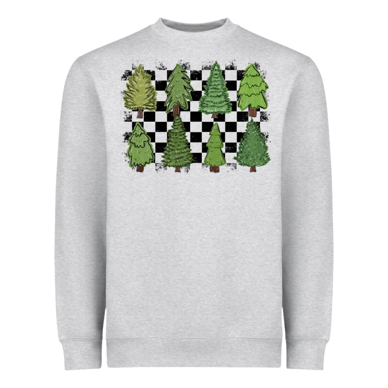 Checkered Trees Heavyweight Sweatshirt by MaliasSmallBusiness | Teevron