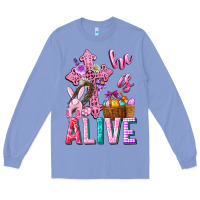 Colony Blue he is alive easter Long Sleeve Tee - Neo Western