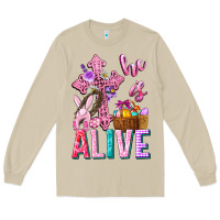 Mushroom he is alive easter Long Sleeve Tee - Neo Western