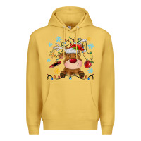 Antique Gold christmas deer school Premium Hoodie - MaliasSmallBusiness
