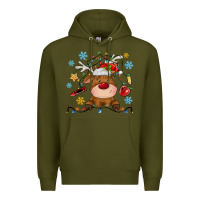 Army Green christmas deer school Premium Hoodie - MaliasSmallBusiness