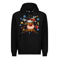 Black christmas deer school Premium Hoodie - MaliasSmallBusiness