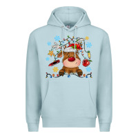 Blue Mist christmas deer school Premium Hoodie - MaliasSmallBusiness