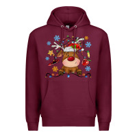 Burgundy christmas deer school Premium Hoodie - MaliasSmallBusiness
