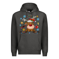 Charcoal Heather christmas deer school Premium Hoodie - MaliasSmallBusiness