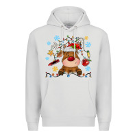 Dove Grey christmas deer school Premium Hoodie - MaliasSmallBusiness