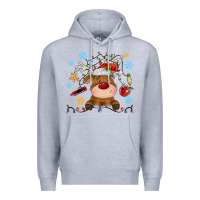 Heather Grey christmas deer school Premium Hoodie - MaliasSmallBusiness