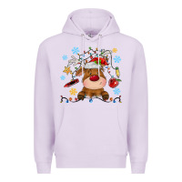 Lilac christmas deer school Premium Hoodie - MaliasSmallBusiness