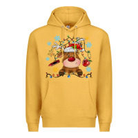 Mustard christmas deer school Premium Hoodie - MaliasSmallBusiness