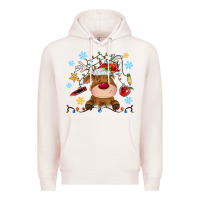 Pale Pink christmas deer school Premium Hoodie - MaliasSmallBusiness