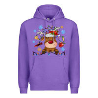 Purple christmas deer school Premium Hoodie - MaliasSmallBusiness