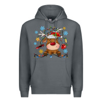 Rock christmas deer school Premium Hoodie - MaliasSmallBusiness
