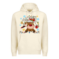 Sandshell christmas deer school Premium Hoodie - MaliasSmallBusiness