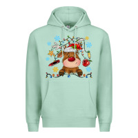Seafoam christmas deer school Premium Hoodie - MaliasSmallBusiness