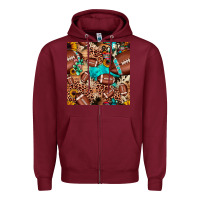 Burgundy football cactus sunflower seamless pattern Zipper Hoodie - JahusDesignShop