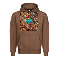 Chestnut football cactus sunflower seamless pattern Zipper Hoodie - JahusDesignShop