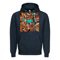 Navy football cactus sunflower seamless pattern Zipper Hoodie - JahusDesignShop