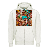 Oatmeal Heather football cactus sunflower seamless pattern Zipper Hoodie - JahusDesignShop