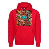 Red football cactus sunflower seamless pattern Zipper Hoodie - JahusDesignShop