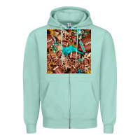 Seafoam football cactus sunflower seamless pattern Zipper Hoodie - JahusDesignShop