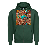 Sports Green football cactus sunflower seamless pattern Zipper Hoodie - JahusDesignShop