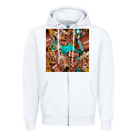 White football cactus sunflower seamless pattern Zipper Hoodie - JahusDesignShop