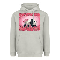 Moon Dust Panda With Sakura Blooms Heavyweight Hoodie - LillyAllenDesigns