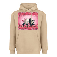 Mushroom Panda With Sakura Blooms Heavyweight Hoodie - LillyAllenDesigns