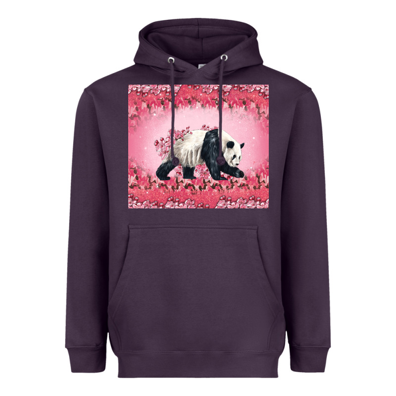 Panda With Sakura Blooms Heavyweight Hoodie by LillyAllenDesigns | Teevron