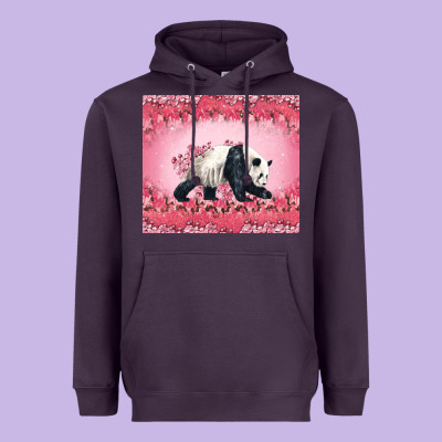 Panda With Sakura Blooms Heavyweight Hoodie Designed By Lillyallendesigns