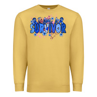 Antique Gold I am a survivor Colon Cancer blue ribbon Premium Sweatshirt - NancyCooperArtShop