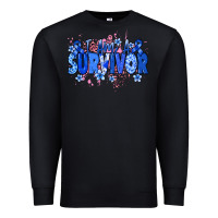 Black I am a survivor Colon Cancer blue ribbon Premium Sweatshirt - NancyCooperArtShop