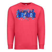 Cardinal I am a survivor Colon Cancer blue ribbon Premium Sweatshirt - NancyCooperArtShop