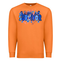 Carrot I am a survivor Colon Cancer blue ribbon Premium Sweatshirt - NancyCooperArtShop