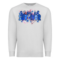 Dove Grey I am a survivor Colon Cancer blue ribbon Premium Sweatshirt - NancyCooperArtShop