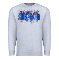 Heather Grey I am a survivor Colon Cancer blue ribbon Premium Sweatshirt - NancyCooperArtShop
