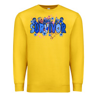 Lemon I am a survivor Colon Cancer blue ribbon Premium Sweatshirt - NancyCooperArtShop